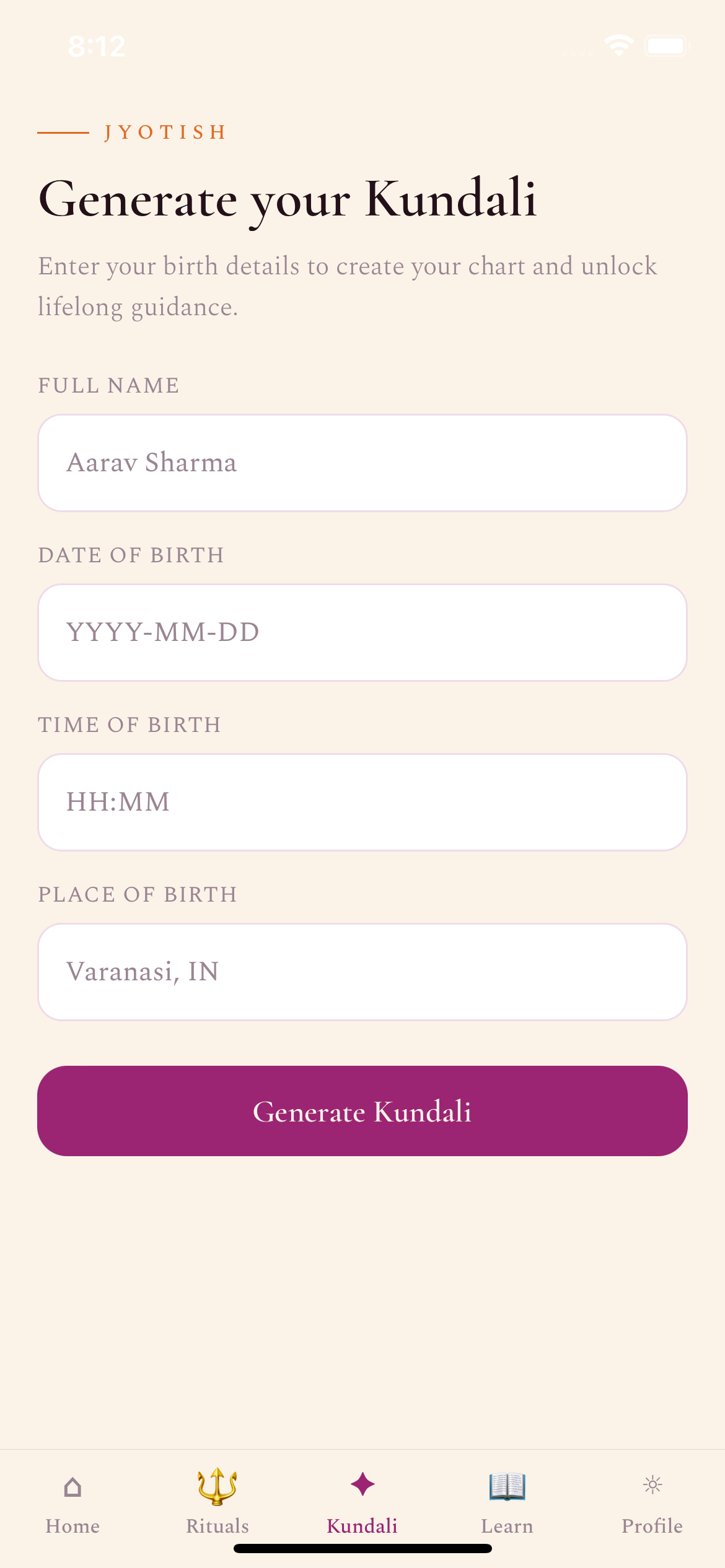 Kundali generator