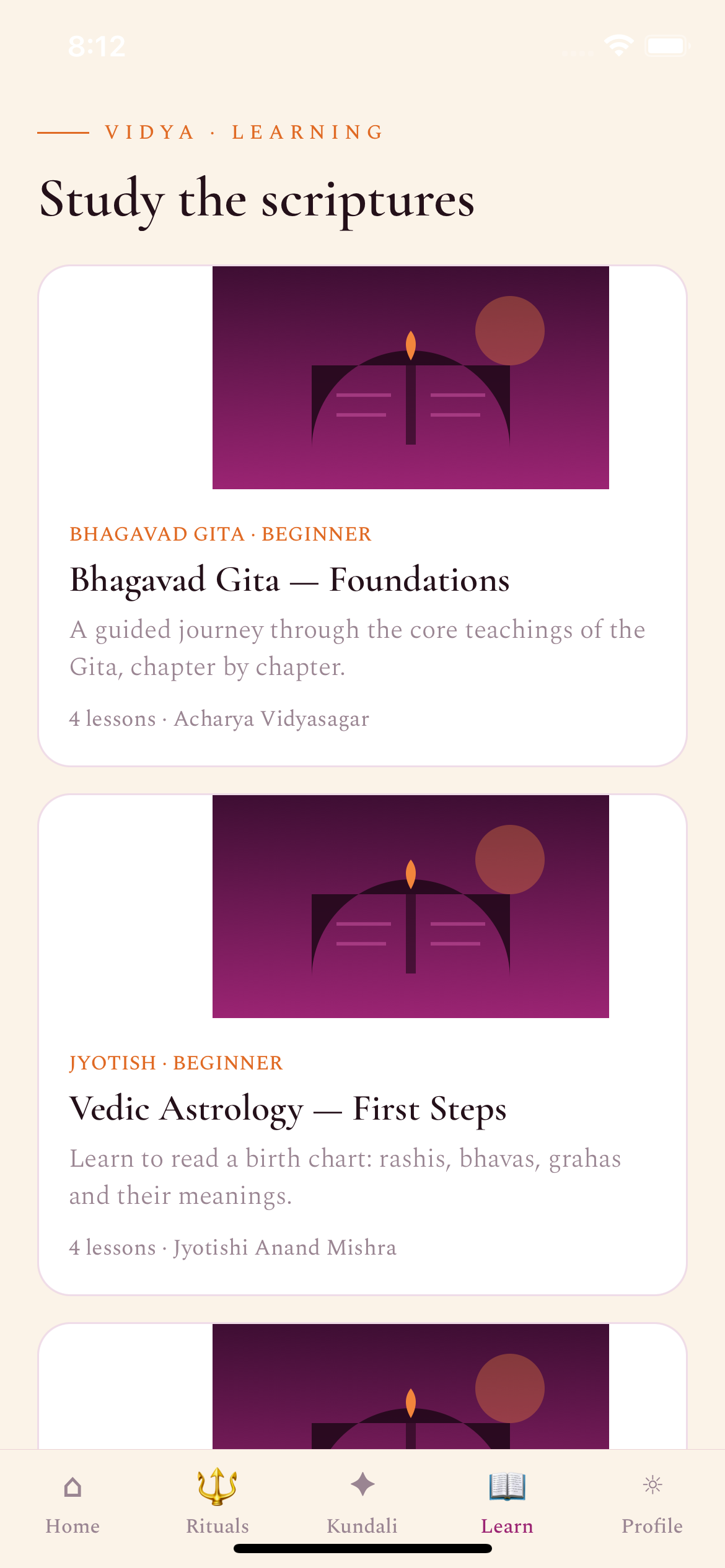 Learning courses